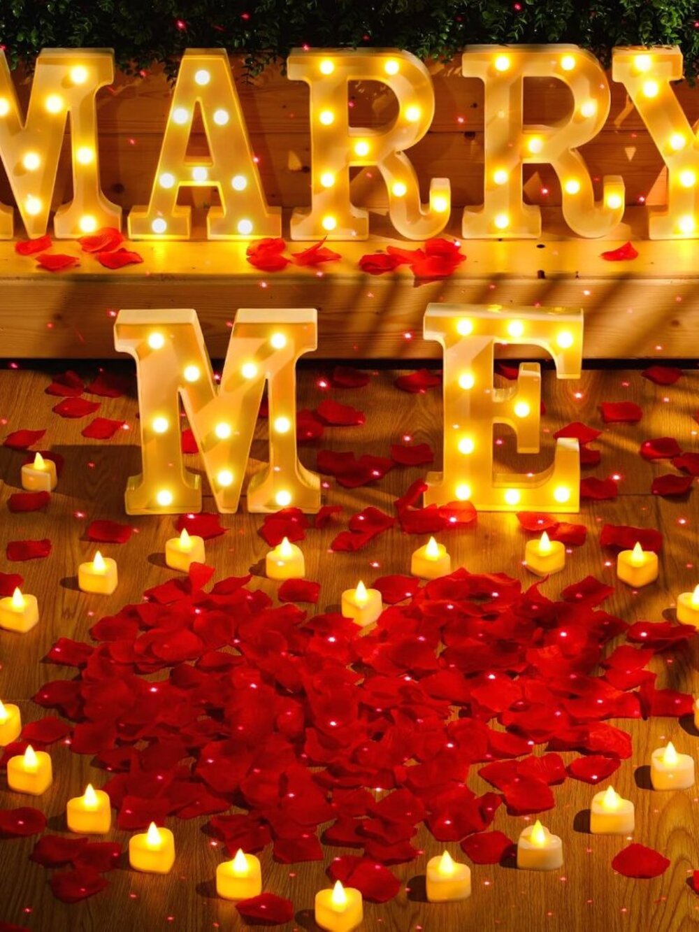 Marry Me Light up Letters Proposal Decorations Red